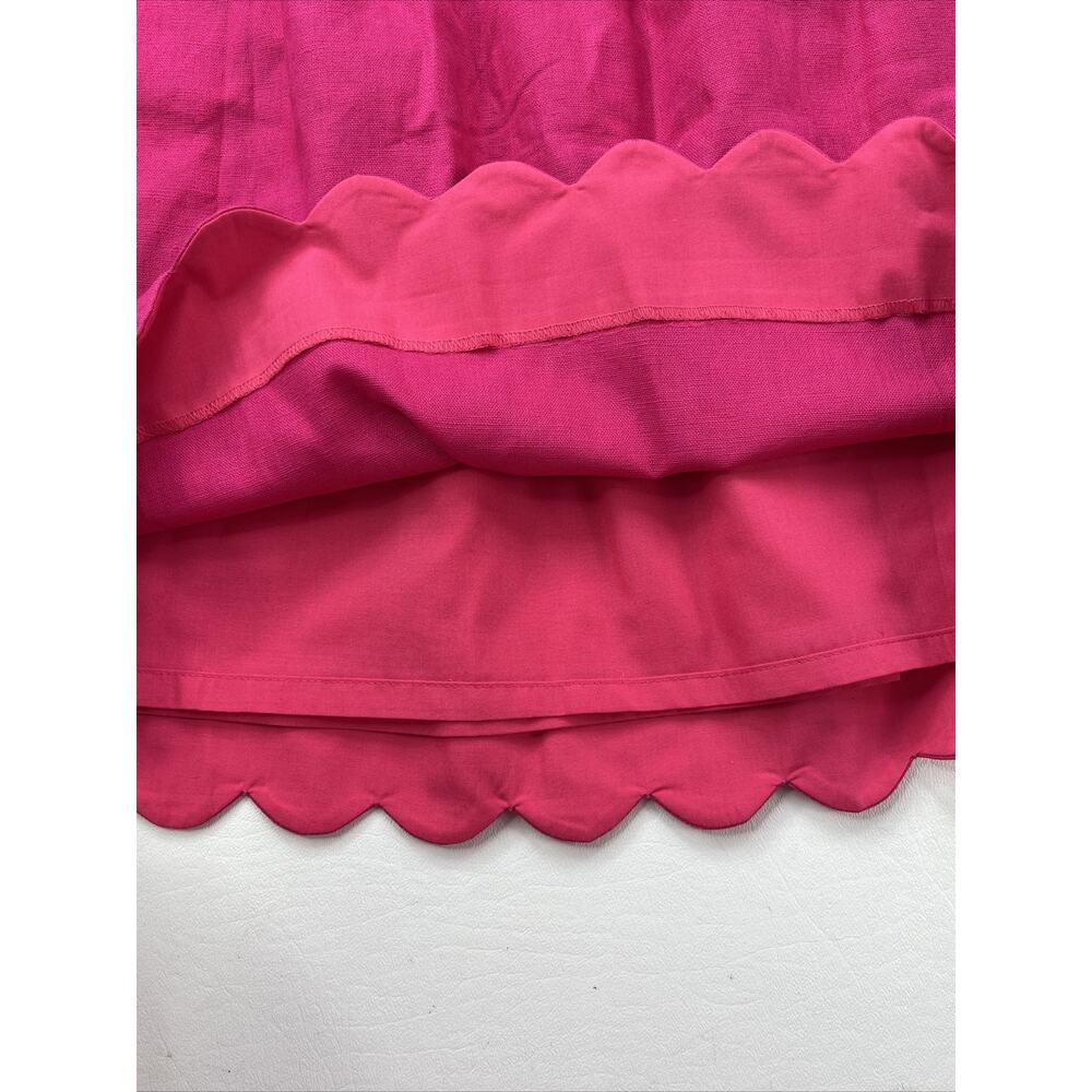J. Crew Women's Size 0 Scalloped Linen Cotton Pink Elastic Waist Skirt NWT - Picture 12 of 12